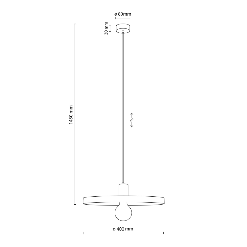 Luster na sajli SILA 1xE27/15W/230V pr. 40 cm smeđa/bež