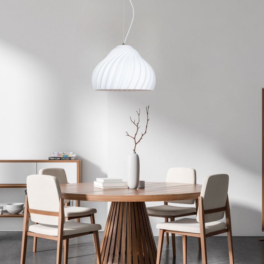 Luster na sajli SILVO 1xE27/60W/230V pr. 38 cm bijela