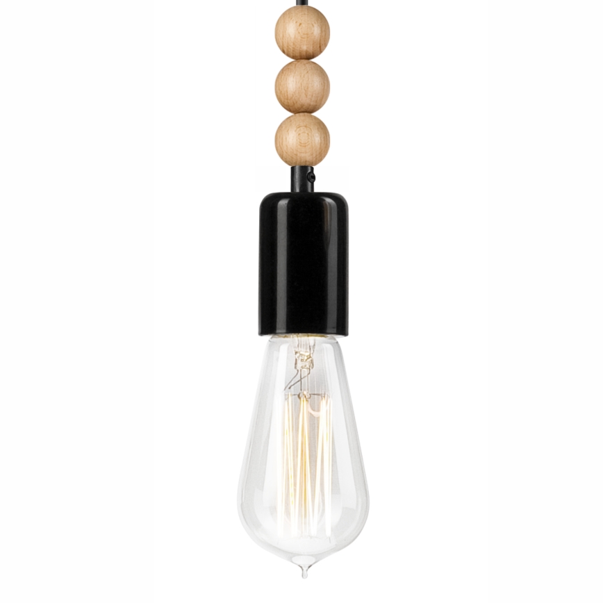 Luster na sajli SIMON 1xE27/60W/230V crna/bukva