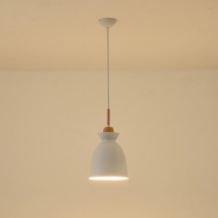 Luster na sajli SIMPLO 1xE27/15W/230V bijela pr. 19,5 cm