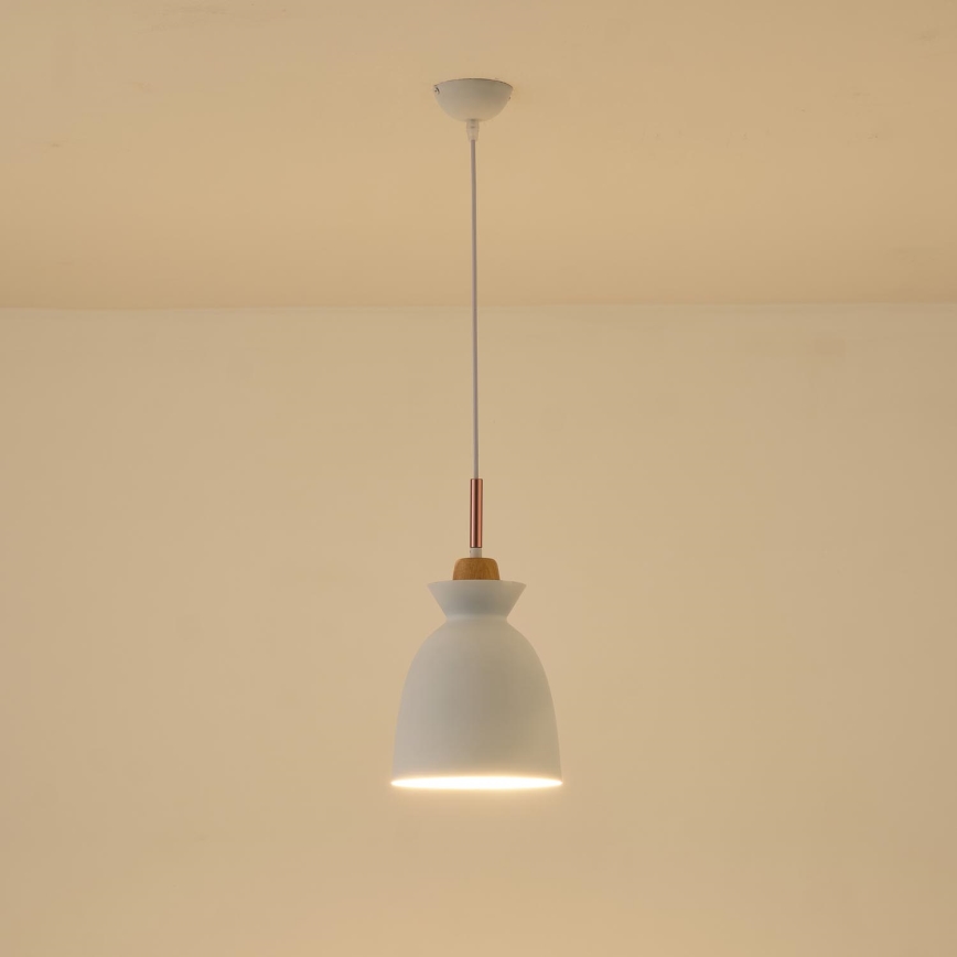 Luster na sajli SIMPLO 1xE27/15W/230V bijela pr. 19,5 cm