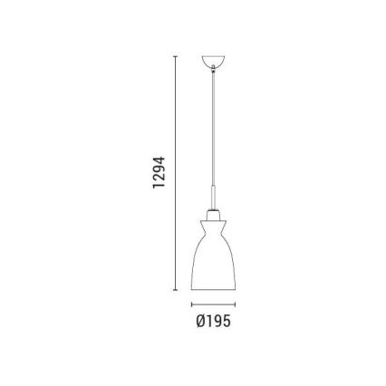 Luster na sajli SIMPLO 1xE27/15W/230V bijela pr. 19,5 cm