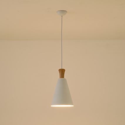 Luster na sajli SIMPLO 1xE27/15W/230V bijela pr. 20 cm