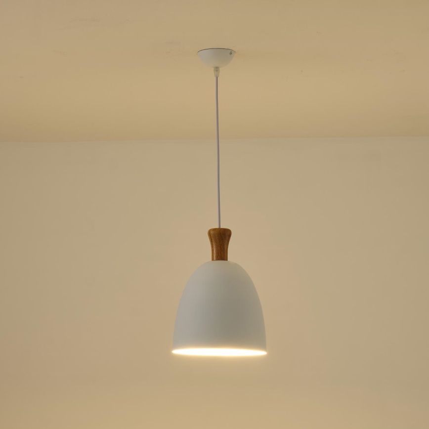 Luster na sajli SIMPLO 1xE27/15W/230V bijela pr. 23 cm
