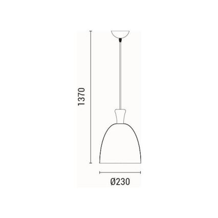Luster na sajli SIMPLO 1xE27/15W/230V bijela pr. 23 cm