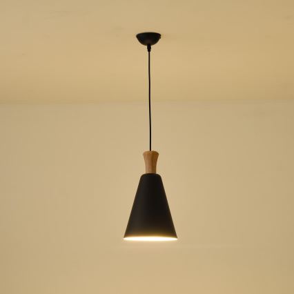 Luster na sajli SIMPLO 1xE27/15W/230V crna pr. 20 cm