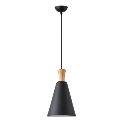 Luster na sajli SIMPLO 1xE27/15W/230V crna pr. 20 cm