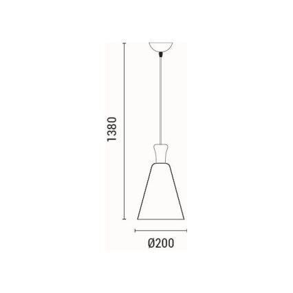 Luster na sajli SIMPLO 1xE27/15W/230V crna pr. 20 cm