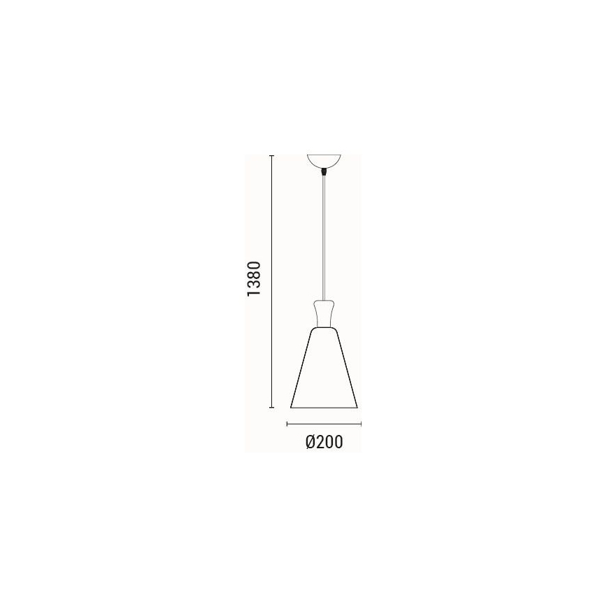 Luster na sajli SIMPLO 1xE27/15W/230V crna pr. 20 cm