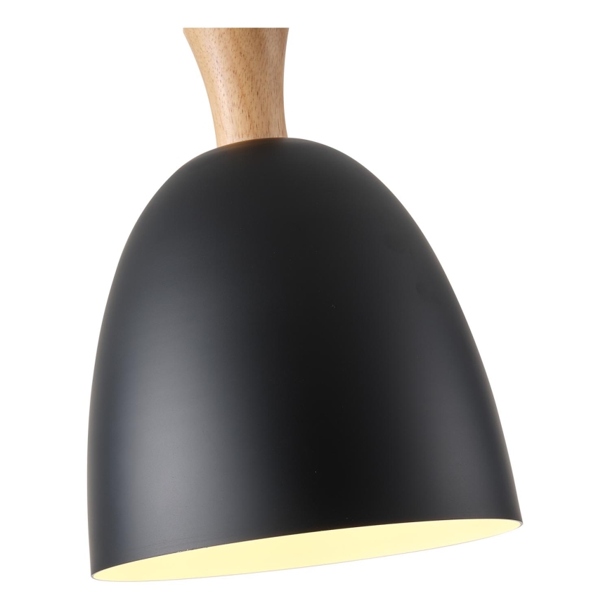 Luster na sajli SIMPLO 1xE27/15W/230V crna pr. 23 cm