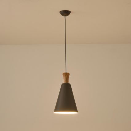 Luster na sajli SIMPLO 1xE27/15W/230V siva pr. 20 cm