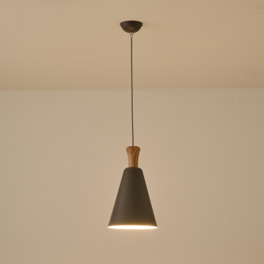 Luster na sajli SIMPLO 1xE27/15W/230V siva pr. 20 cm