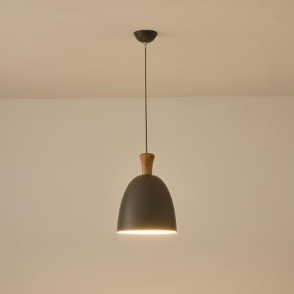 Luster na sajli SIMPLO 1xE27/15W/230V siva pr. 23 cm