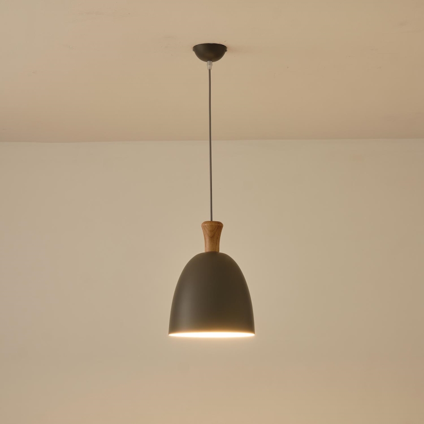 Luster na sajli SIMPLO 1xE27/15W/230V siva pr. 23 cm