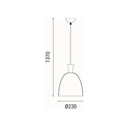 Luster na sajli SIMPLO 1xE27/15W/230V siva pr. 23 cm