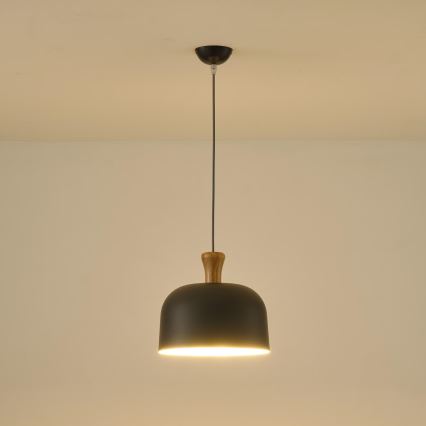 Luster na sajli SIMPLO 1xE27/15W/230V siva pr. 27 cm