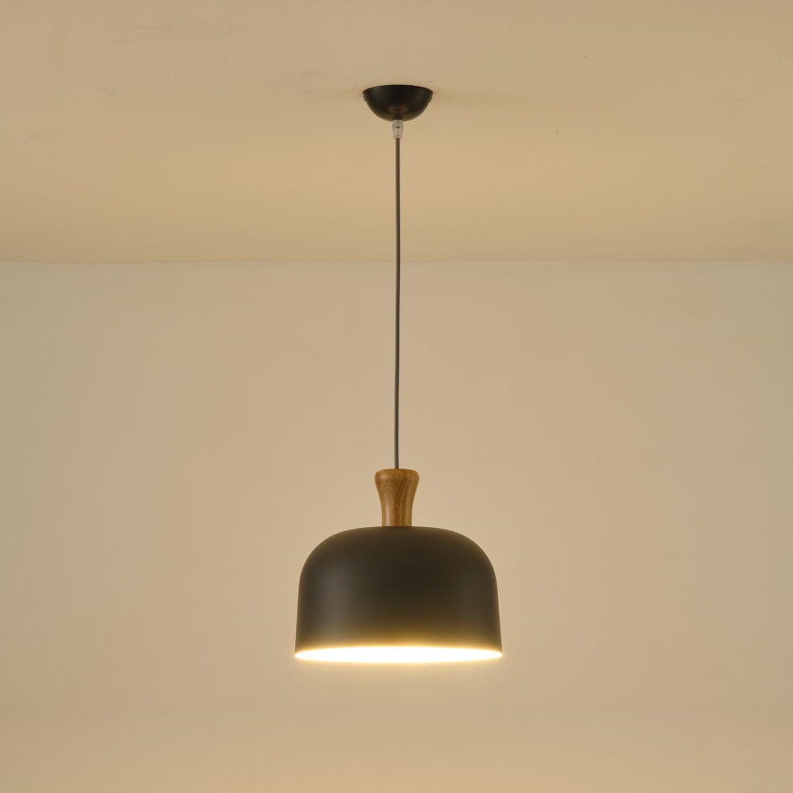 Luster na sajli SIMPLO 1xE27/15W/230V siva pr. 27 cm