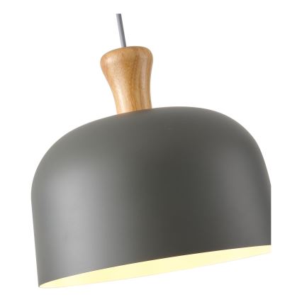 Luster na sajli SIMPLO 1xE27/15W/230V siva pr. 27 cm