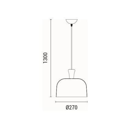 Luster na sajli SIMPLO 1xE27/15W/230V siva pr. 27 cm