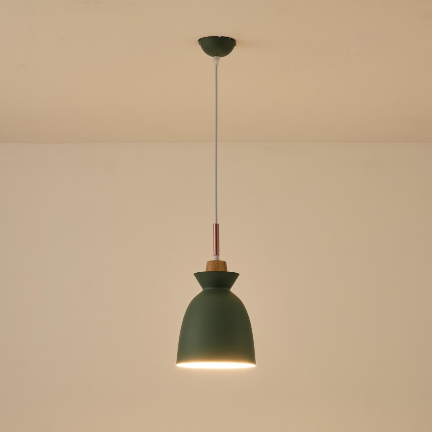 Luster na sajli SIMPLO 1xE27/15W/230V zelena pr. 19,5 cm