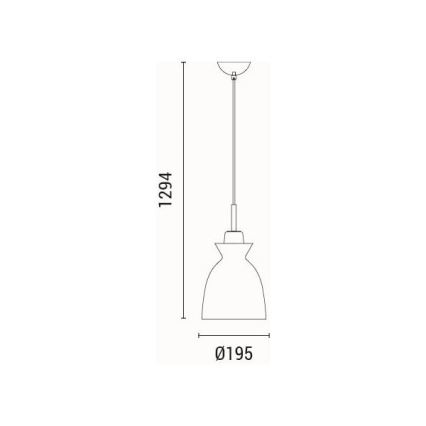 Luster na sajli SIMPLO 1xE27/15W/230V zelena pr. 19,5 cm