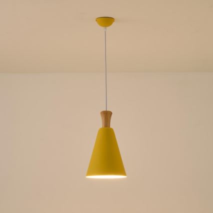 Luster na sajli SIMPLO 1xE27/15W/230V žuta pr. 20 cm