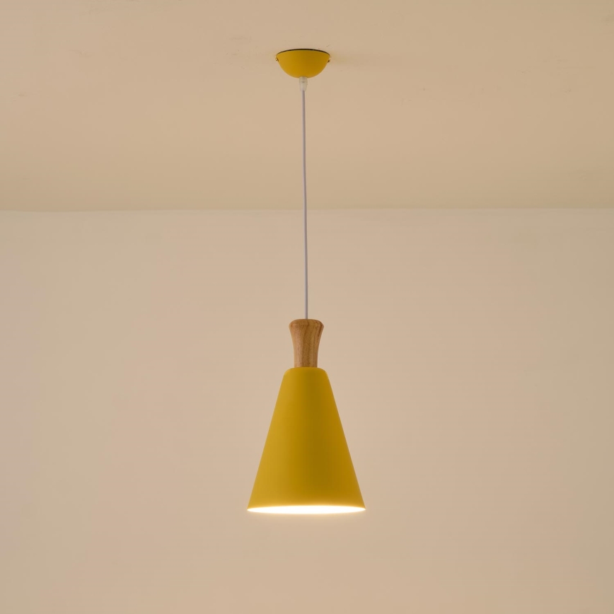 Luster na sajli SIMPLO 1xE27/15W/230V žuta pr. 20 cm