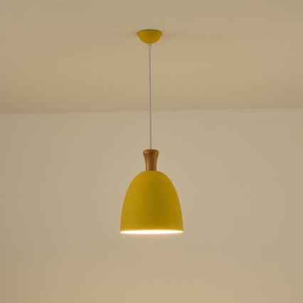 Luster na sajli SIMPLO 1xE27/15W/230V žuta pr. 23 cm