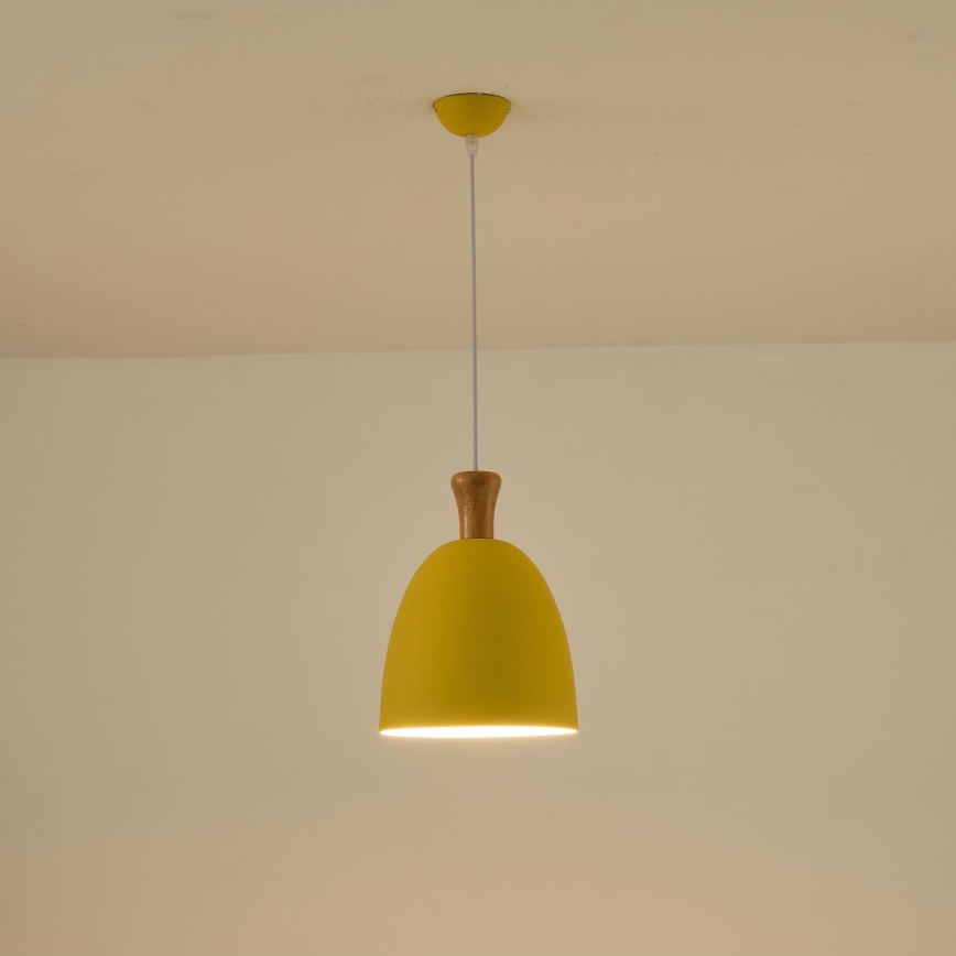 Luster na sajli SIMPLO 1xE27/15W/230V žuta pr. 23 cm