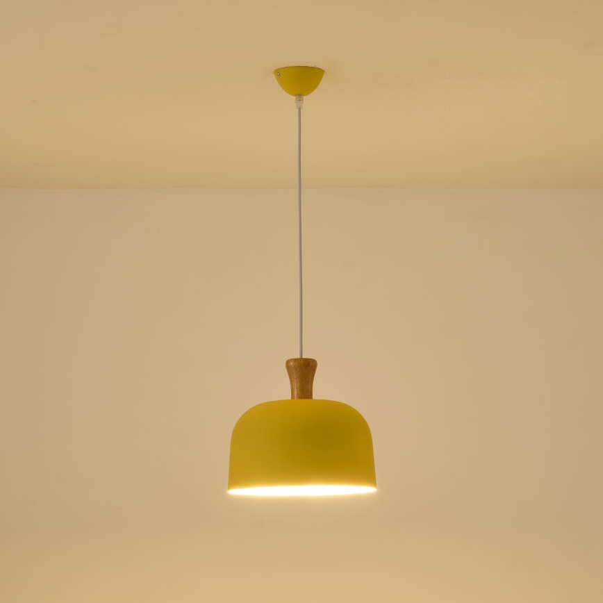 Luster na sajli SIMPLO 1xE27/15W/230V žuta pr. 27 cm