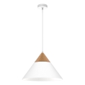 Luster na sajli SINGLE 1xE27/15W/230V bijela/bukva