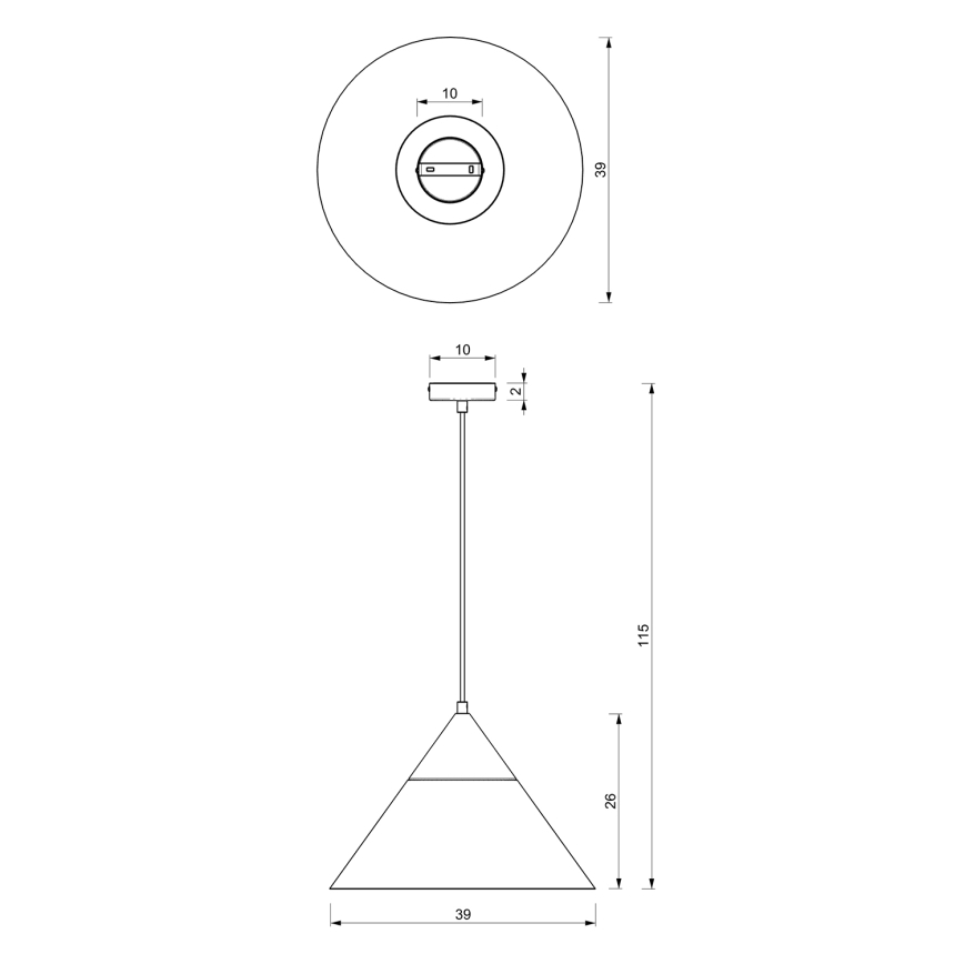Luster na sajli SINGLE 1xE27/15W/230V mesing/bukva