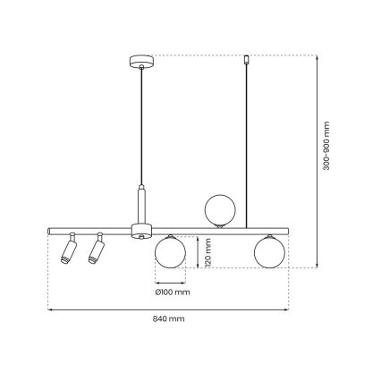 Luster na sajli SIRIO 5xG9/25W/230V crna