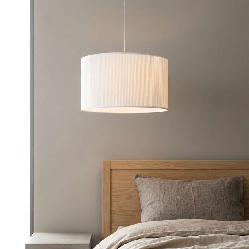 Luster na sajli SIRJA PLISADO 1xE27/15W/230V promjer 35 cm bijela