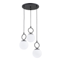 Luster na sajli SITRO 3xE14/10W/230V crna/bijela
