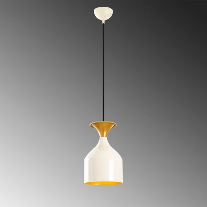 Luster na sajli SIVANI 1xE27/40W/230V bijela/bakrena