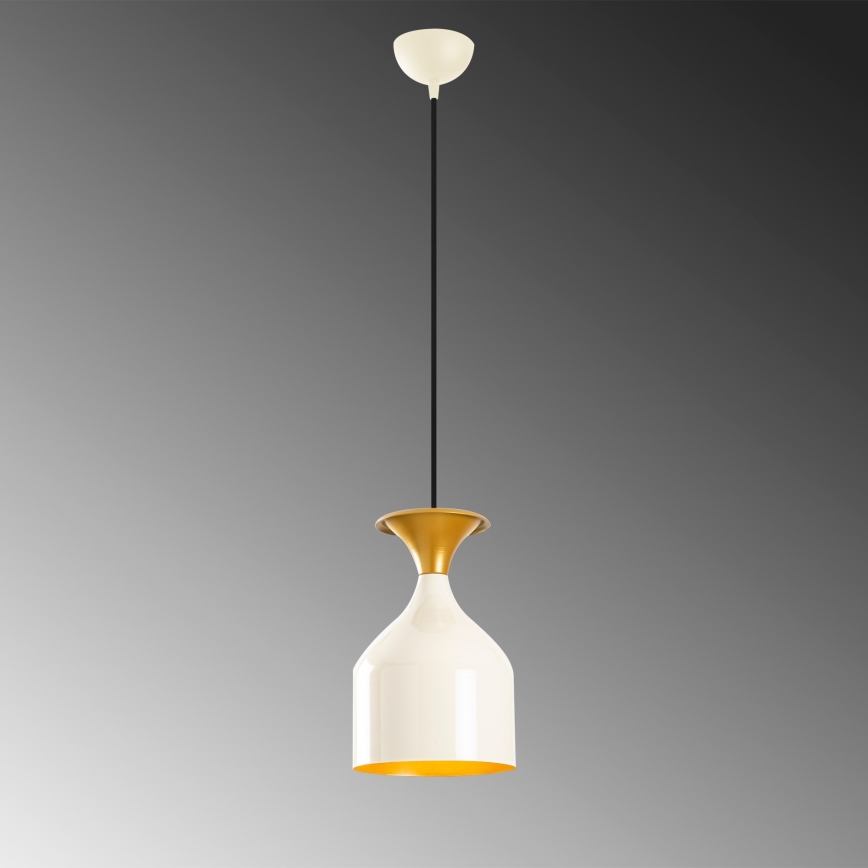 Luster na sajli SIVANI 1xE27/40W/230V bijela/bakrena