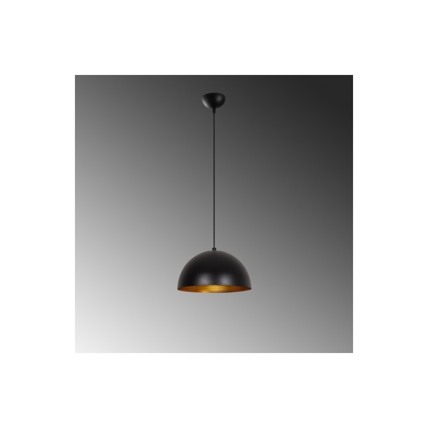 Luster na sajli SIVANI 1xE27/40W/230V Ø 30 cm crna/bakrena