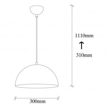 Luster na sajli SIVANI 1xE27/40W/230V Ø 30 cm crna/bakrena