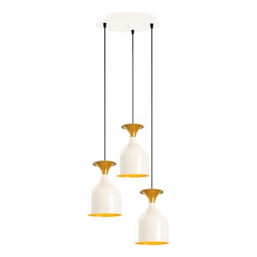 Luster na sajli SIVANI 3xE27/40W/230V bijeli/bakreni