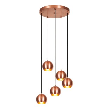 Luster na sajli SIVANI 5xE27/40W/230V bakrena