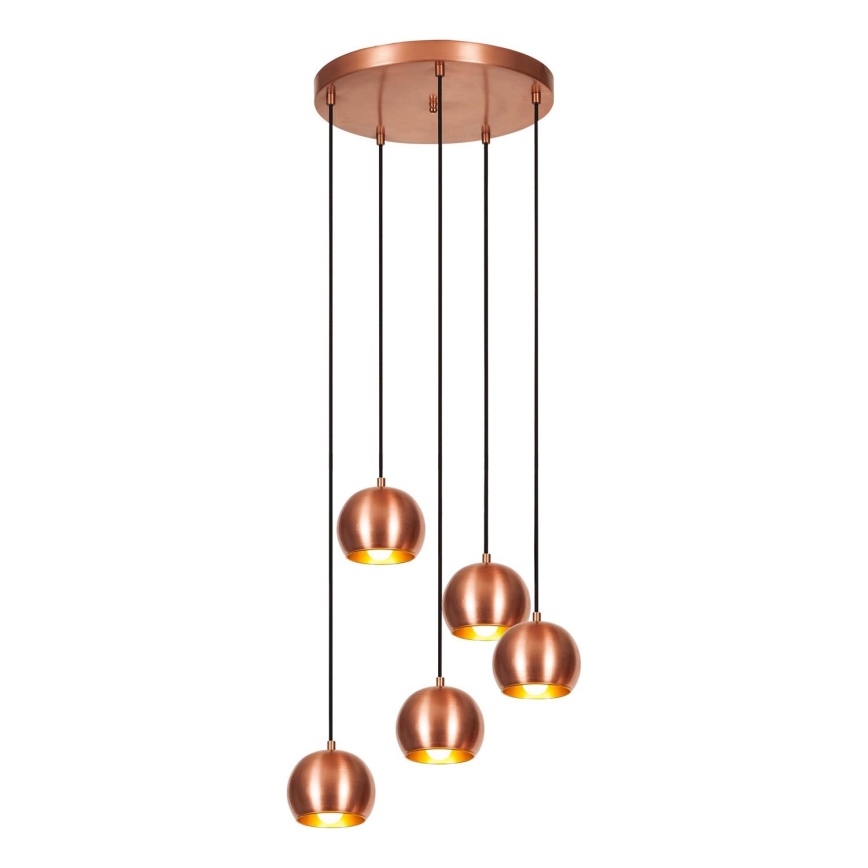 Luster na sajli SIVANI 5xE27/40W/230V bakrena