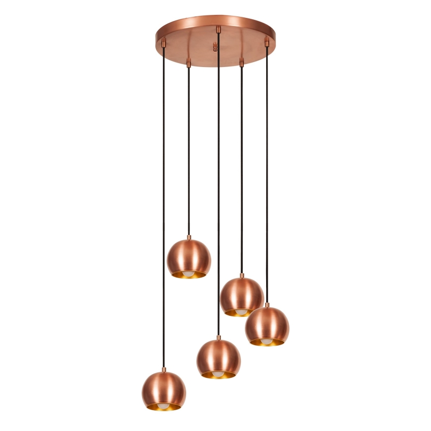 Luster na sajli SIVANI 5xE27/40W/230V bakrena