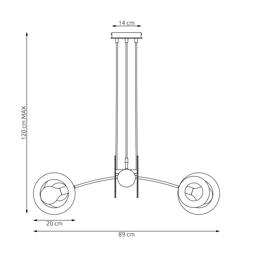 Luster na sajli SKIVA 4xE27/15W/230V crna/bež