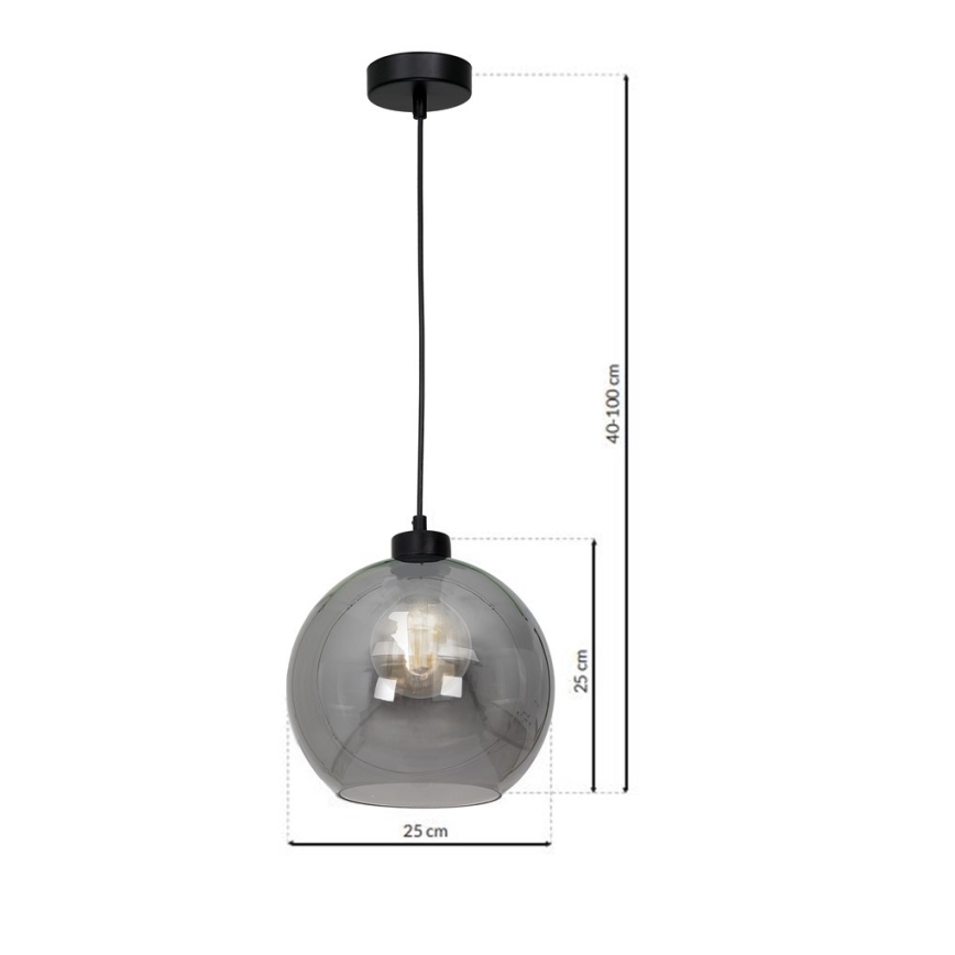 Luster na sajli SOFIA 1xE27/60W/230V prozirna