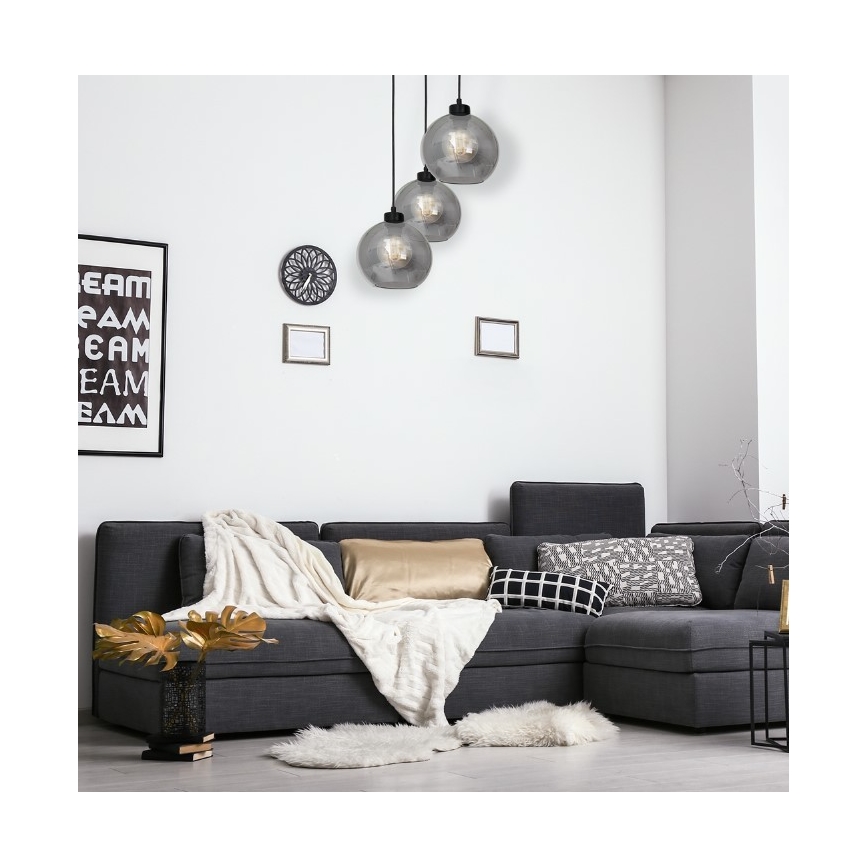 Luster na sajli SOFIA 3xE27/60W/230V crna