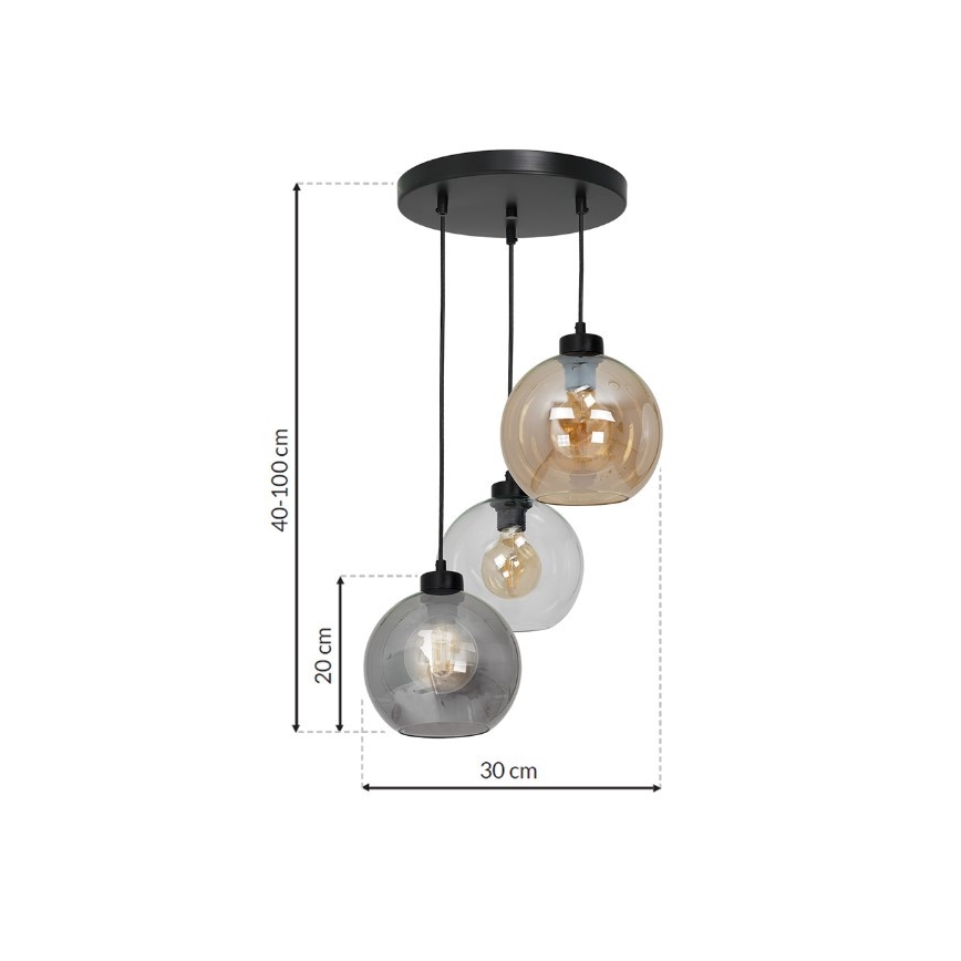 Luster na sajli SOFIA 3xE27/60W/230V mix