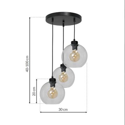 Luster na sajli SOFIA 3xE27/60W/230V prozirna