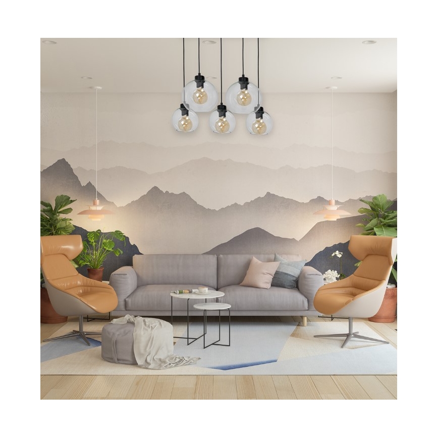 Luster na sajli SOFIA 5xE27/60W/230V prozirna