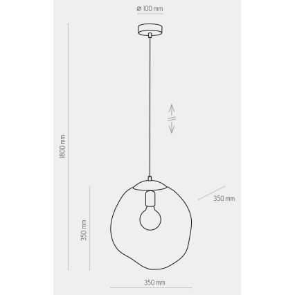 Luster na sajli SOL 1xE27/60W/230V crna